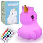 BONNYCO Light Kids with Remote & Touch Control 16 Colours Night Lights Unicorn Baby Night Light with Timer | Kids Night Light Silicone 100% BPA Free | Kids Lamp Cute Gifts for Girls and Boys