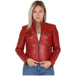 Blouson Pallas Cuir  Veste en cuir agneau ref_45400 Rouge