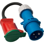 Adapterkabel CEE-kontakt 3P/mellanliggande F8 rg, 0,33M