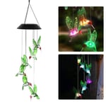 TIVOGZ Wind Chime Solar Lights, Butterfly Wind Chimes LED, Solar Crystal Ball Indoor Outdoor Decor, Solar Light Mobile for Garden Yard Home, Cadeaux pour Maman, Femme, Grand-mère