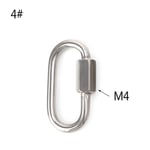 Stainless Steel Carabiner Hook Oval Screwlock Quick Link Lock Ring Hook Chain Rope Connector Buckle Locked Hook Safety Snap Hook - Type 4cm