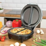 Almineez Electric Dual Omelette Maker - Non-Stick Cooking Plate - Frying Pan Egg Cooker Healthy Omelettes Scrambled & Fried Eggs - 750W - Fast Delicious Breakfast Kitchen