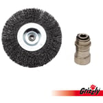 Grizzly - Brosse de rechange, brosse ronde en métal pour brosse universelle Tools , grattoir à joint électrique erb 550-1H erb 550-2S erb 550-3U