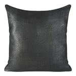 Eurofirany cushion covers, shimmering luminous couch cushion covers, sofa cushion covers, decorative pillows, double pack, set of 2, pillowcases, decorative pillows, black and silver, 45 x 45 cm.