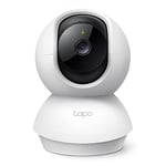 Tapo TP-Link Caméra Surveillance WiFi intérieure 360° 1080p C200C, Vision Nocturne, Notifications en Temps réel, Détection de Personne, Suivi de Mouvement, Télécommande, Compatible avec Alexa