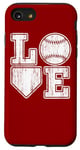 Coque pour iPhone SE (2020) / 7 / 8 Plaque vintage Love Baseball Mom Home pour amateurs de baseball