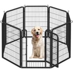 Yaheetech Parc pour Chien 8 Panneaux Enclos Chien Chiot Lapin Canard Rongeur 68 x 100 cm Enclos Cage pour Chien Clôture en Métal Chenil Exterieur avec Porte