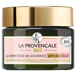 La Provençale Bio - Crème Rose de Jouvence Anti-Âge Éclat Certifié Bio - Huile d’Olive Bio AOP Provence - Pour Tous Types de Peau Même les Plus Sensibles - 50 ml