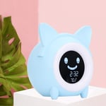 (Light Blue)Children Cartoon Wake Up Machine Kids Mini Sleep Training Clock