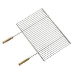 Barbecook grille de barbecue rectangulaire professionnelle en chrome et bois, accessoire barbecue, 70x40cm