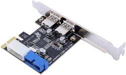 Carte PCI-E à USB 3.0, Adaptateur de Carte d'Extension PCI-E vers USB 3.0 avec Interface 19PIN Avant, Compatible avec Windows XP 32/64, Windows 7 32/64, Windows8, Windows8.1, Windows10.