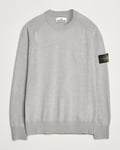 Stone Island Cardigan Knit Geelong Wool Crew Neck Melange Grey