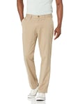 Nautica Men's Classic Fit Flat Front Stretch Solid Chino Deck Pant Business Casual, True Khaki, 36W x 32L