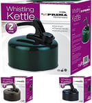 Prima Camping Stove Whistling Kettle Hob Gas Aluminium 2L Green 11109C