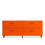 Relief - Relief Chest of Drawers Low Legs Orange - Lipastot - TAF Studio - Oranssi - Metalli/Puu