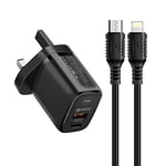 Xawy Phone Fast Charger 20W USB C Wall Charger with Black 1M USB C to Charging Cable Fast USB-C PD Charger Compatible with Phone 13 12 Pro SE XR XS Max X 8 Plus iPad Pro iPad Air (Black)