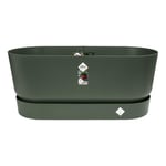 Elho Greenville Trough 80 - Planteur pour Extérieur - Plastique 100% recyclé - Ø 78.0 x H 33.5 cm - Vert/Leaf Green