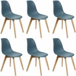 Altobuy - melya - Lot de 6 Chaises Scandinaves Bleu Canard