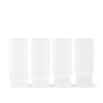 Ferm Living - Ripple Long Drink Glasses - Set of 4 - Frosted - Frosted - Transparent - Dricksglas