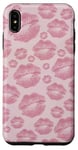 iPhone XS Max Lip Stick Pink Kisses Marks Valentine Makeup Lover For Girls Case