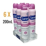 Sanex Dermo Invisible Anti Stain Protection 24 Anti Perspirant,No Marks,6X200mL