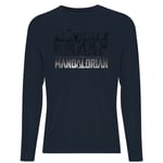 Star Wars The Mandalorian Helmets Line Art - Light Base Men's Long Sleeve T-Shirt - Navy - XL