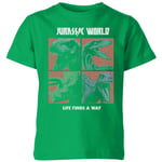 Jurassic Park World Four Colour Faces Kids' T-Shirt - Green - 5-6 Years - Green