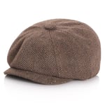 Vintage Barnmössa Pojk Newsboy Cap Flat Cabbie Beret Hat 4-9 år Coffee