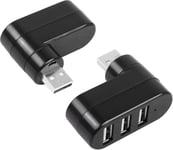 Lot de 2 répartiteurs USB 2.0 à 3 ports rotatifs à 180° pour clé USB, disque dur mobile, PC, ordinateur portable et plus encore.[S1505]