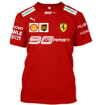 Ny F1 Ferrari racing dräkt team version casual rund halsad kortärmad topp röd red L