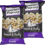 The Gourmet Popcorn Co. Sweet & Salty Popcorn - 2 Large Packs of Healthy Popcorn - 101 Calories per Serving - A Crunchy, Light, Sweet & Savoury Popcorn Delicious Snack - 2 x 80g Family Sharing Bags