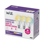 WiZ Smart Bulb, E27, 60W, Shades of White, Smart LED Connected WiFi Works with Alexa, Google Assistant & HomeKit, App Control for Home Indoor Lighting, Livingroom, Bedroom, Energy Monitoring, 3 Pack