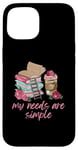 Coque pour iPhone 15 Livres et roses de café latte rose pour la Saint-Valentin