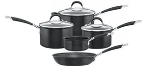 Circulon Momentum 83801 Ensemble de 5 Casseroles Anodisées Dures, Aluminium, Noir, 53 x 32 x 24 cm