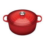 Le Creuset Cast Iron Round Casserole Dish 28cm 6.7Ltr Cerise