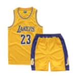 Lakers #23 Lebron James Jersey No.23 Basket Uniform Set Barn Vuxna Barn Yellow L (140-150cm)