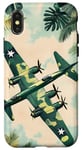 Coque pour iPhone X/XS Bombardier B-17G Green Pop Art Tropical B-17 Flying Fortress de la Seconde Guerre mondiale