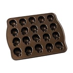 Nordic Ware - Moule à gâteau, moule à pâtisserie - Moule 20 mini Têtes de mort Bronze - Revêtement antiadhésif - Fonte d'aluminium