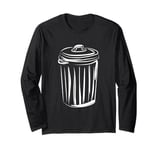 Funny Garbage Truck Art Trash Can For Toddler Boys Long Sleeve T-Shirt