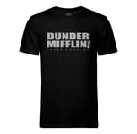 T-Shirt Homme Col Rond Dunder Mifflin Geek Serie Tv Film Humour