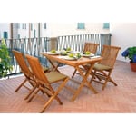 Table pliante Lipari en teck  rectangulaire 120x70 cm