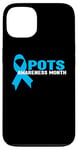 Coque pour iPhone 13 T-shirt bleu clair de sensibilisation - Mois de sensibilisation aux POTS