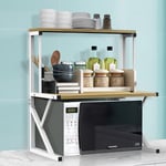 Meuble Rangement Cuisine Support pour four à micro-ondes à 2 niveaux,Étagère Multifonction pour Micro Ondes 655430cm couleur bois