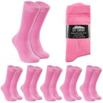 Chaussettes Mi-Mollet Homme - Paquets Multiples de Doux et Confortable Chaussette Coton Homme Taille Unique 40-45 (Rose-Lot de 6)