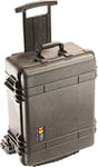 PELI 1560M valise de protection mobile avec roulettes et poignée télescopique, IP57, protégée contre l'eau et la poussière, capacité de 44L, fabriquée aux États-Unis, sans mousse, couleur: noire
