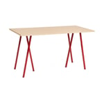 HAY Loop Stand matbord 87,5x180 cm Maroon red-clear lacq. oak