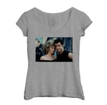 T-Shirt Femme Col Echancré John Travolta Et Olivia Newton Grease Photo De Stars Célébrités Original 4