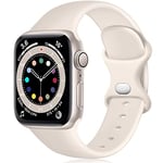 Epova Silicone Strap Compatible with Apple Watch Strap 44mm 42mm 45mm 46mm 49mm, Replacement Straps for Apple Watch Ultra/iWatch SE Series 10 9 8 7 6 5 4 3 2 1, Starlight, Small