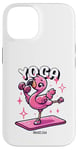 Coque pour iPhone 14 Yoga Drôle Flamingo Mignon Fitness Entraînement Femmes Gym