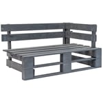 Vidaxl - Banc d'angle palette de jardin bois gris Gris